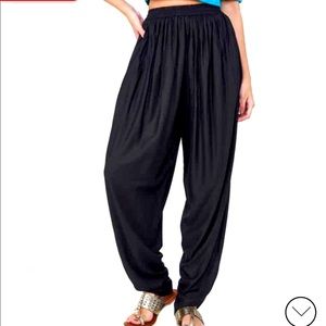 Black pleated dhoti pants